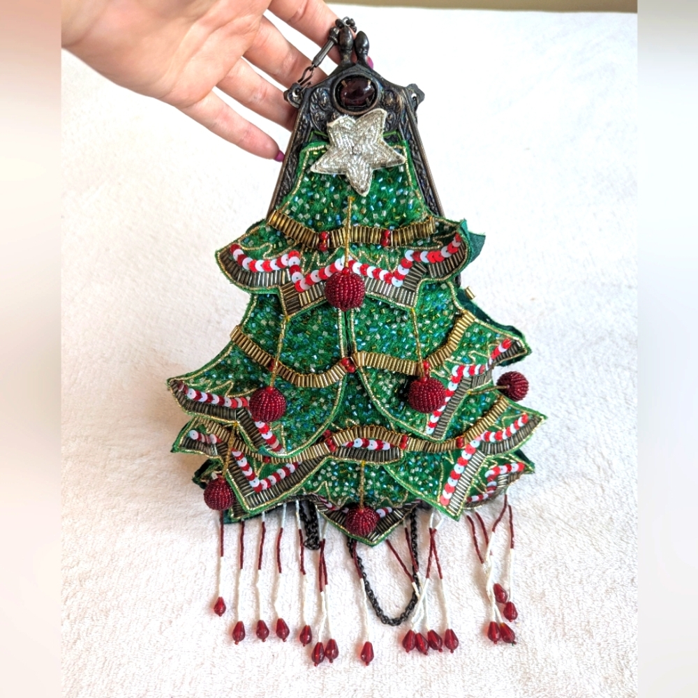VTG Wayne M Kleski Katherine's Collection Christmas Tree Holiday Purse Handbag